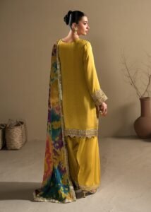 Mustard Raw Silk Short Kurta 3-Piece (2619A)