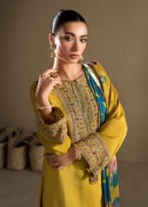 Mustard Raw Silk Short Kurta 3-Piece (2619A)