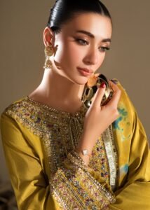 Mustard Raw Silk Short Kurta 3-Piece (2619A)