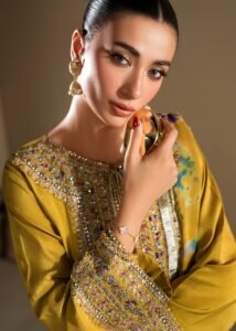 Mustard Raw Silk Short Kurta 3-Piece (2619A)