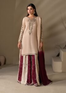 Ivory Raw Silk Short Kurta 3-Piece (2622B)