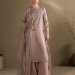Lilac Raw Silk Medium Length Kurta 3-Piece (2620A)