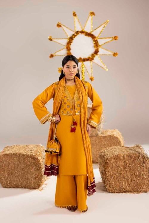 Mustard Phulkaari 3-Piece (ZR-2612)