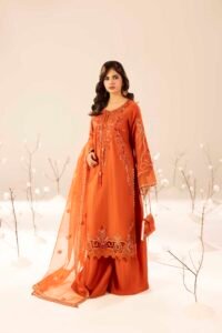Burnt Orange Zardozi 3-Piece (ZR-2610)