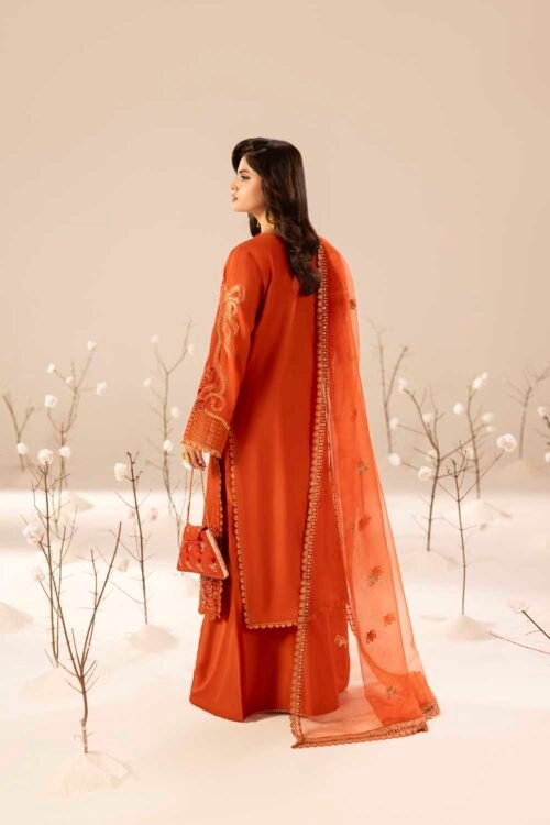 Burnt Orange Zardozi 3-Piece (ZR-2610)