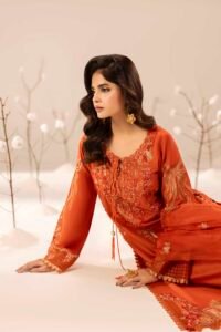 Burnt Orange Zardozi 3-Piece (ZR-2610)
