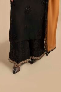 Black Raw Silk 3-Piece (ZR-2559)