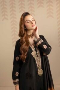 Black Raw Silk 3-Piece (ZR-2559)
