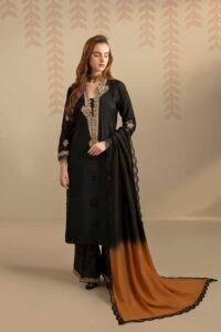 Black Raw Silk 3-Piece (ZR-2559)