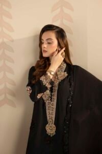 Black Raw Silk 3-Piece (ZR-2559)