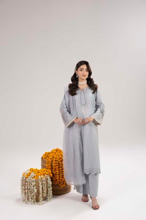 Grey Phulkaari 3-Piece (ZR-2617)