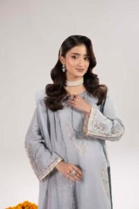 Grey Phulkaari 3-Piece (ZR-2617)