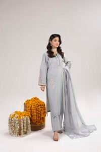Grey Phulkaari 3-Piece (ZR-2617)