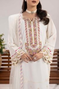 Pearl White Phulkaari 3-Piece (ZR-2622)