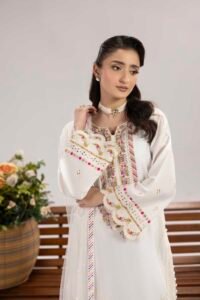 Pearl White Phulkaari 3-Piece (ZR-2622)