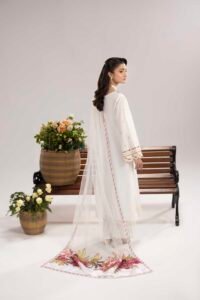Pearl White Phulkaari 3-Piece (ZR-2622)