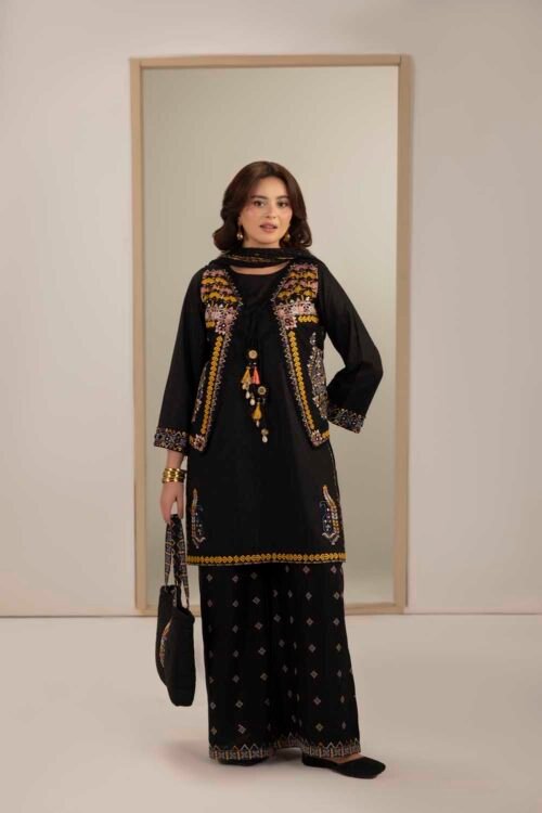 Black Phulkaari 3-Piece (ZR-2629)