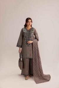 Grey Phulkaari 3-Piece (ZR-2633)