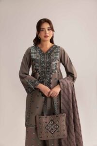 Grey Phulkaari 3-Piece (ZR-2633)