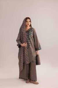 Grey Phulkaari 3-Piece (ZR-2633)