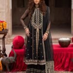 Black Organza A-line Maxi 3-Piece (2579B)
