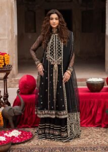 Black Organza A-line Maxi 3-Piece (2579B)