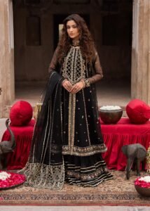 Black Organza A-line Maxi 3-Piece (2579B)