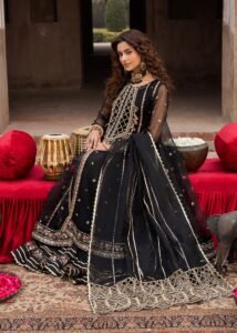 Black Organza A-line Maxi 3-Piece (2579B)