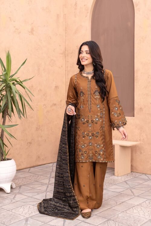 Brown Virsa 3-Piece (ZR-2582)