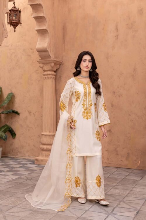 Off-white Virsa 3-Piece (ZR-2580)