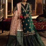 Emerald Green Organza Kurti 3-Piece (2505B)