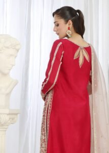 Fuchsia Raw Silk Kurti 3-Piece (2465A)
