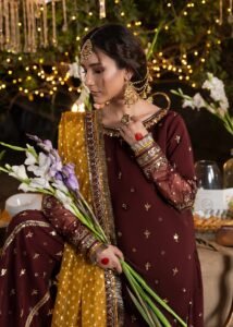 Maroon Raw Silk Short Shirt 3-Piece (2611A)
