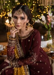 Maroon Raw Silk Short Shirt 3-Piece (2611A)