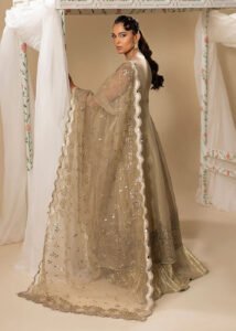 Gold Organza Flared Maxi 3-Piece (2575B) - Image 2