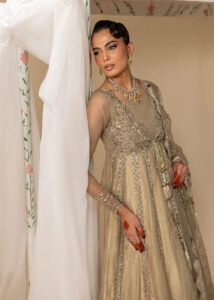 Gold Organza Flared Maxi 3-Piece (2575B) - Image 4