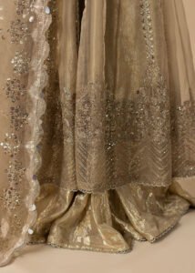 Gold Organza Flared Maxi 3-Piece (2575B) - Image 11