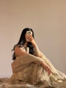 Gold Organza Flared Maxi 3-Piece (2575B) - Image 17