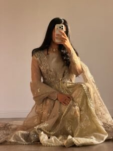 Gold Organza Flared Maxi 3-Piece (2575B) - Image 19