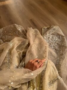 Gold Organza Flared Maxi 3-Piece (2575B) - Image 20
