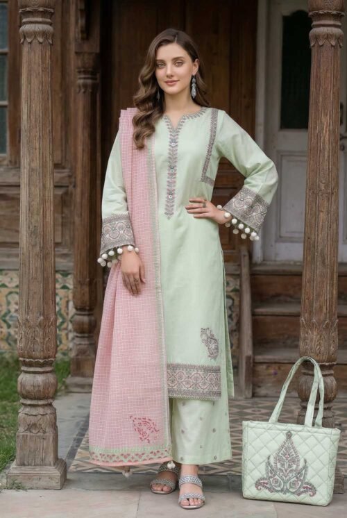 Mint Phulkaari 3-Piece (ZR-2626)