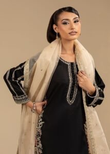 Black Raw Silk 3-Piece (2465G)