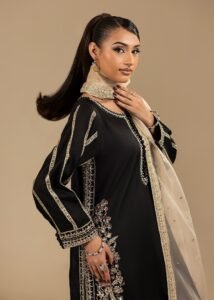 Black Raw Silk 3-Piece (2465G)