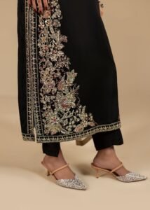 Black Raw Silk 3-Piece (2465G)