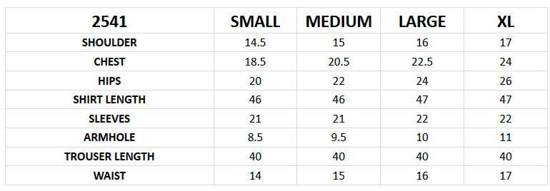 Size chart