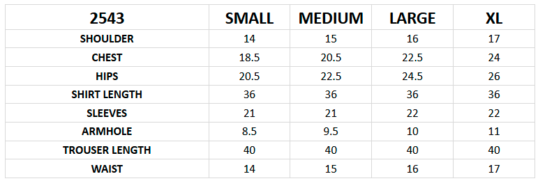 Size chart