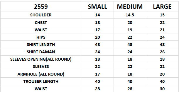 Size chart