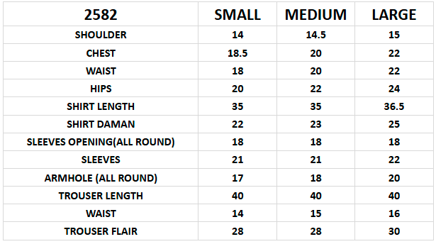 Size chart