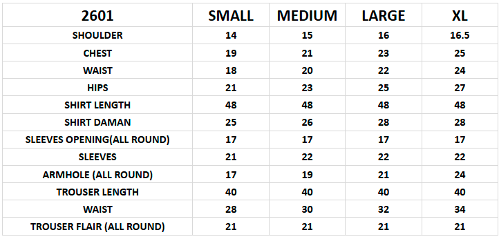 Size chart