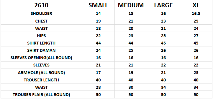 Size chart